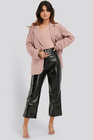 Black Cropped Patent Pants