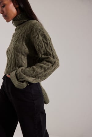 Dark Green Pull en maille court