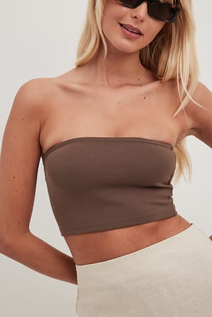 Brown Top bandeau court