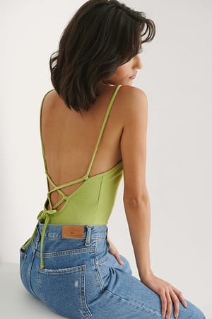 Green Body côtelé recyclé à dos croisé