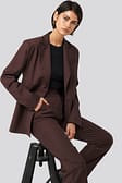 Burgundy Cutline Loose Fit Detail Blazer