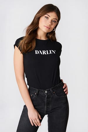 Black NA-KD Darlin' Tee
