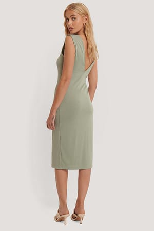 Khaki NA-KD Basic Robe Dos Plongeant Basique
