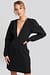 Deep V-Neck Puff Long Sleeve Mini Dress