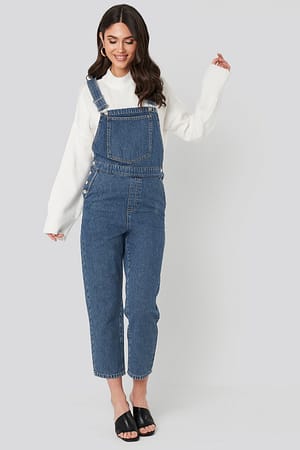 Blue Wash Denim Dungarees