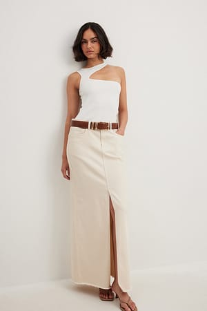 Offwhite Jupe longue ample en jean