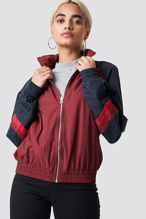 Dark Blue Combo Diagonal Detail Tracksuit Jacket