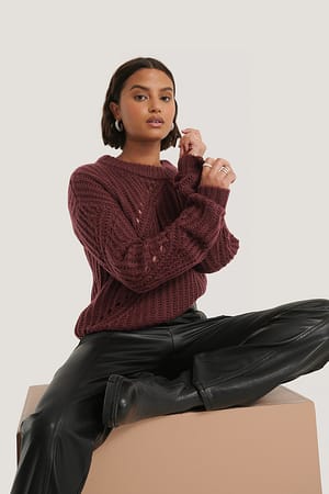 Burgundy NA-KD Trend Pull En Tricot Diagonal