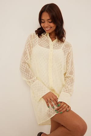 Light Yellow Robe chemise Dobby recyclée