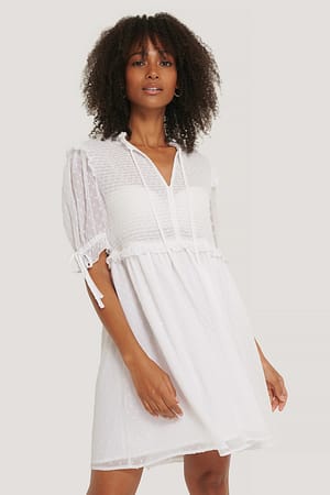 White NA-KD Boho Robe Dobby À Smocks