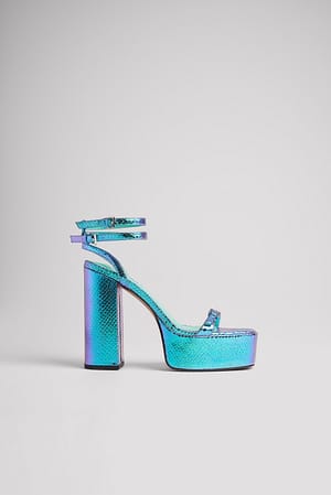 Purple Double Buckle Platform High Heels