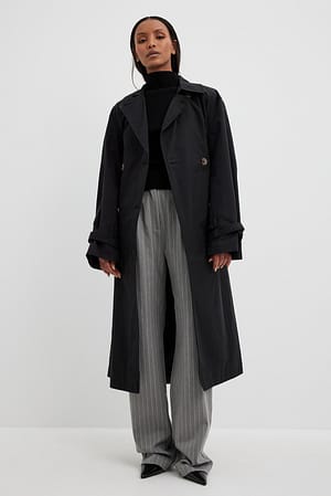 Black Trench à double boutonnage