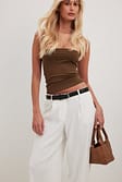 Brown Haut tube sans couture