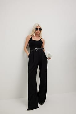 Double Strap Front Draped Singlet Outfit