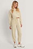 Beige Pantalon de survêtement à cordon