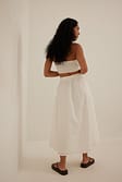 White Jupe Midi en coton à taille élastique