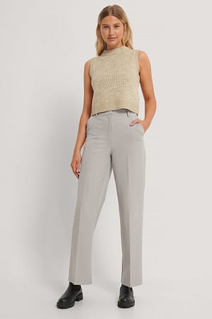 Grey Handpicked x NA-KD Pantalon De Costume À Jambe Droite