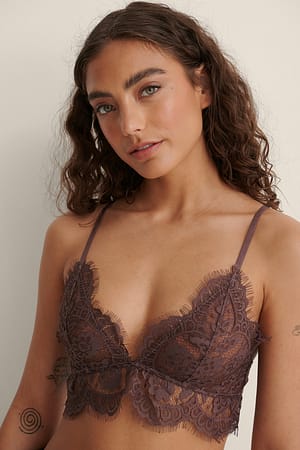 Chocolate Haut en dentelle frangée recyclé