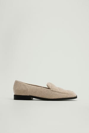 Beige Melange Mocassins en feutre