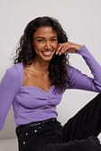Lilac Haut en maille fine à découpes