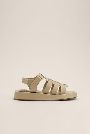 Light Beige Sandales style pêcheur