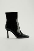Black Bottines à talons aiguilles ajustées
