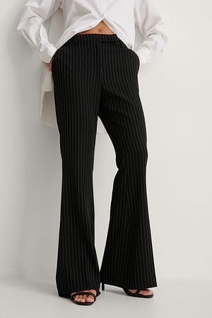 Pinstripe Pantalon évasé à fines rayures