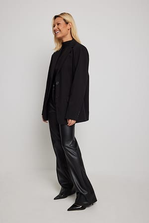 Black Legging évasé en simili cuir