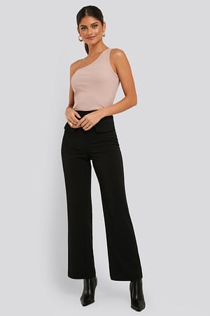 Black NA-KD Trend Flared Suit Pants
