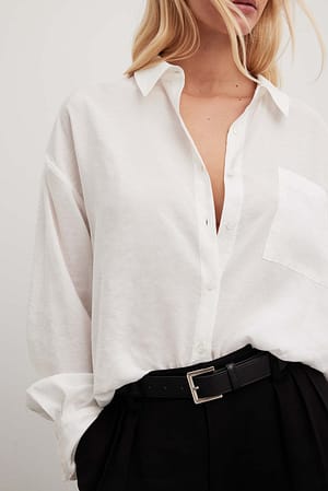 White Chemise fluide en modal