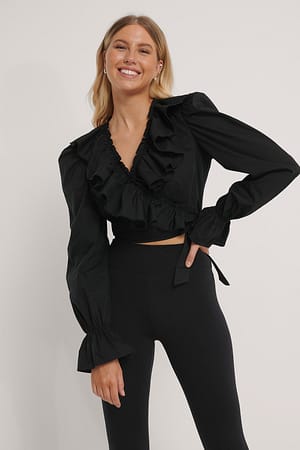 Black NA-KD Boho Chemisier Cache-Coeur