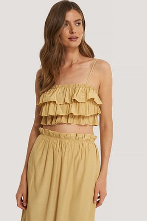Yellow NA-KD Boho Haut À Volants
