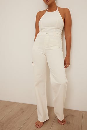 Offwhite Front Pocket Straight Denim