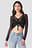 Front Ruched Detail Mesh Crop Top