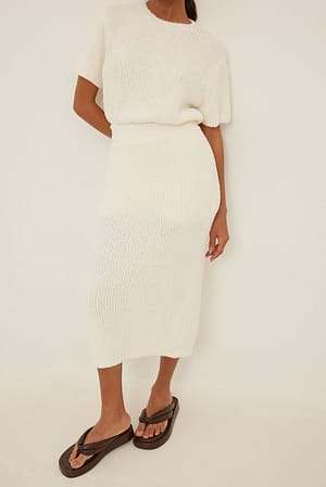 Offwhite Jupe mi-longue en maille floue