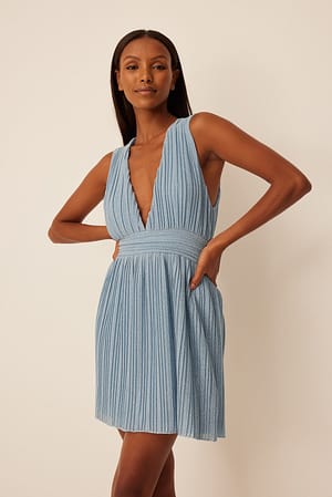 Blue Robe courte pailletée