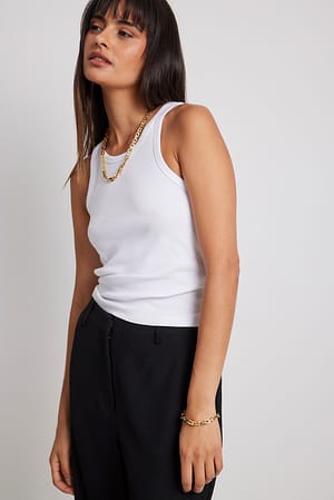 Gold Collier rectangulaire en plaqué or