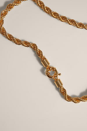 Gold Collier anneau torsadé en plaqué or