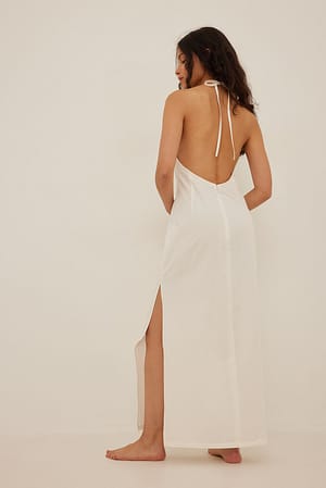 Offwhite Halterneck Denim Dress