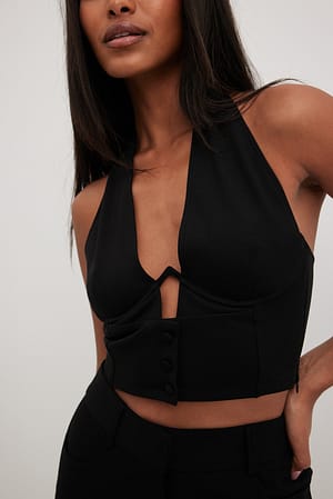 Black Haut dos nu à armatures
