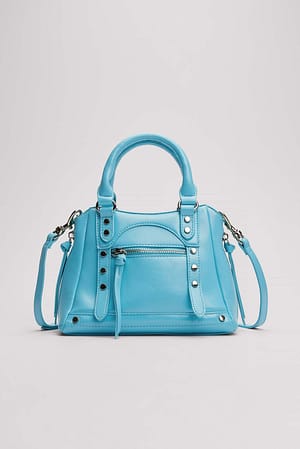 Aqua Blue Mini sac avec finitions en métal