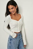 Offwhite Cardigan court à encolure cœur recyclé