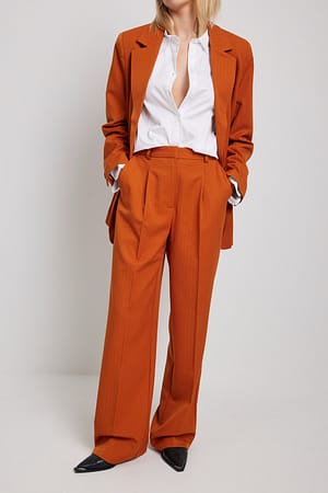 Burnt Orange Pantalon de costume taille haute