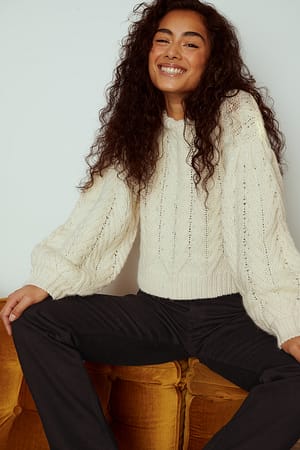 Offwhite Pull en tricot à chevrons