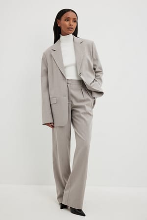 Soft Taupe Pantalon large plissé