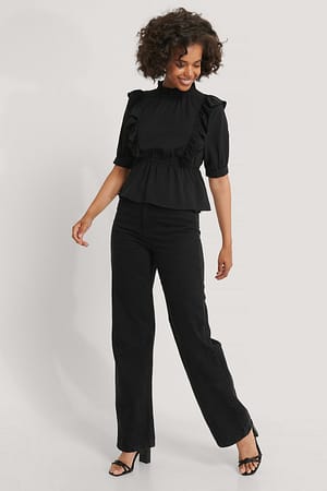 Black NA-KD Boho Haut À Col Haut
