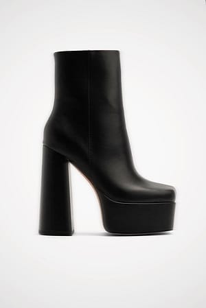 Black Bottes à talon haut et plateforme