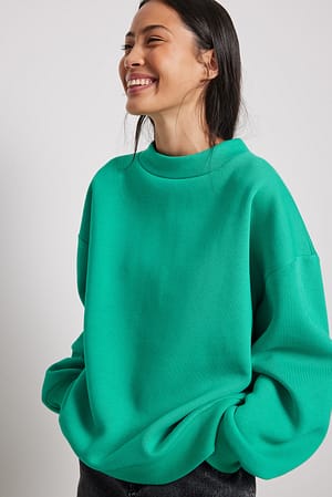 Green Sweatshirt à col montant biologique