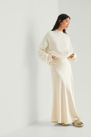 Off White Pull en tricot à col montant