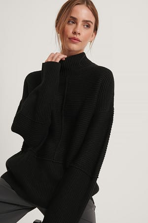 Black NA-KD Pull En Tricot À Col Montant